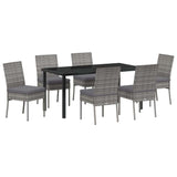 Garden Dining Set 7 pcs Grey Poly rattan