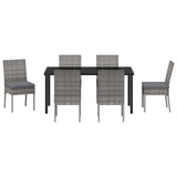 Garden Dining Set 7 pcs Grey Poly rattan