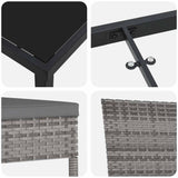 Garden Dining Set 7 pcs Grey Powder-Coated Steel