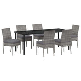 Garden Dining Set 7 pcs Grey Powder-Coated Steel