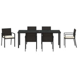 Garden Dining Set 7 pcs Black Powder-Coated Steel