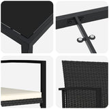 Garden Dining Set 9 pcs Black Powder-Coated Steel