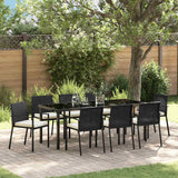 Garden Dining Set 9 pcs Black Powder-Coated Steel