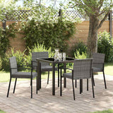 Garden Dining Set 5 pcs Grey Poly rattan