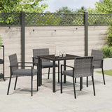 Garden Dining Set 5 pcs Grey Poly rattan