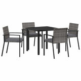 Garden Dining Set 5 pcs Grey Poly rattan