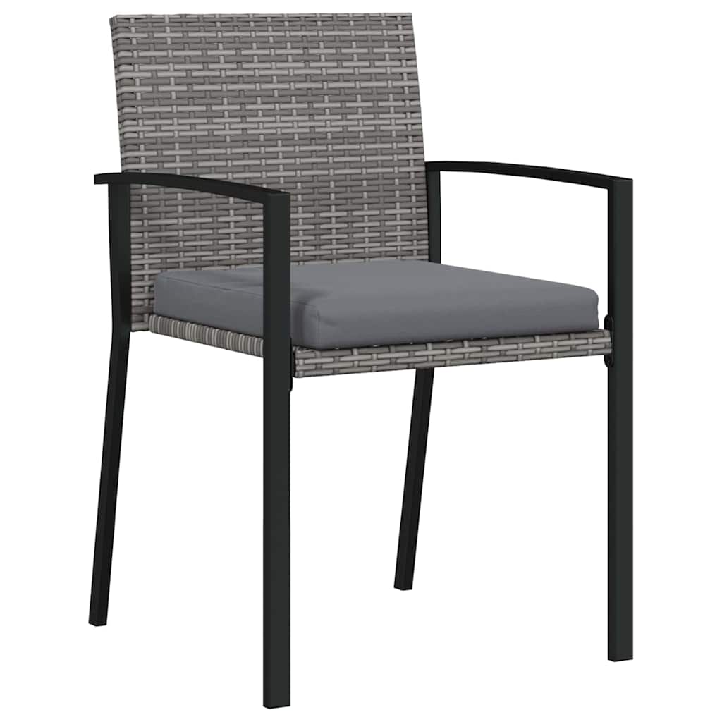 Garden Dining Set 5 pcs Grey Poly rattan