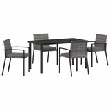 Garden Dining Set 5 pcs Grey Poly rattan