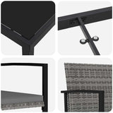 Garden Dining Set 9 pcs Grey Powder-Coated Steel