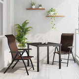 Garden Dining Set Height-Adjustable 3 pcs Brown Poly rattan