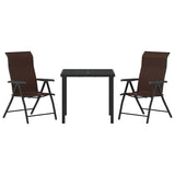 Garden Dining Set Height-Adjustable 3 pcs Brown Poly rattan