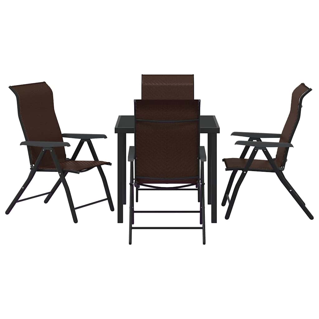 Garden Dining Set Height-Adjustable 5 pcs Brown Poly rattan