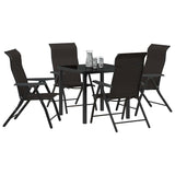 Garden Dining Set 5 pcs Black coffee Poly rattan