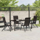 Garden Dining Set 5 pcs Black coffee Poly rattan