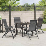 Garden Dining Set Height-Adjustable 5 pcs Grey Poly rattan