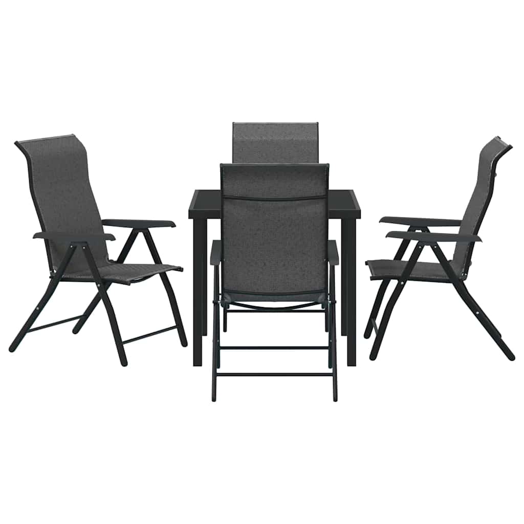 Garden Dining Set Height-Adjustable 5 pcs Grey Poly rattan