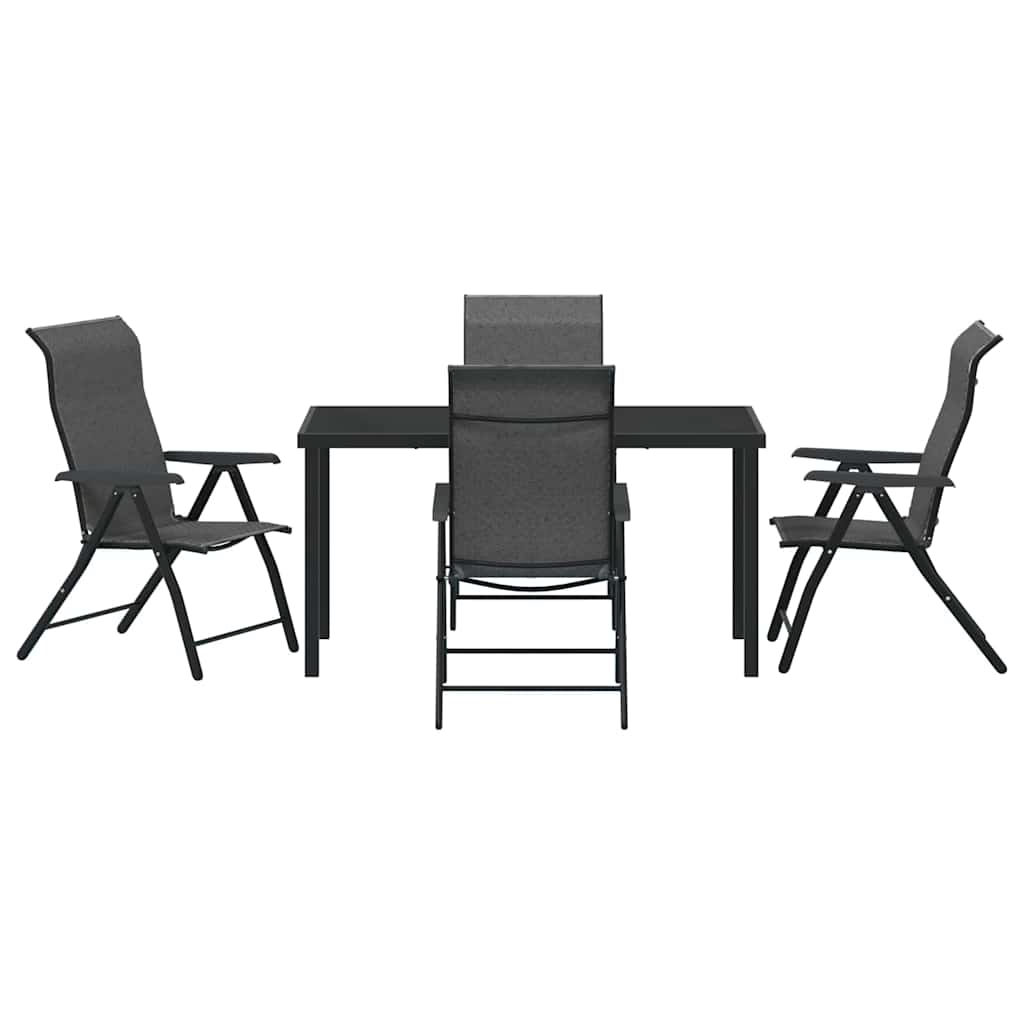 Garden Dining Set Height-Adjustable 5 pcs Grey Poly rattan