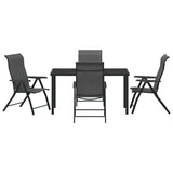 Garden Dining Set Height-Adjustable 5 pcs Grey Poly rattan