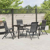 Garden Dining Set Height-Adjustable 5 pcs Grey Poly rattan