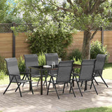 Garden Dining Set Height-Adjustable 7 pcs Grey Poly rattan