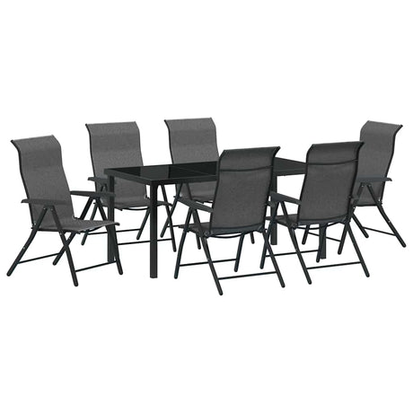 Garden Dining Set Height-Adjustable 7 pcs Grey Poly rattan