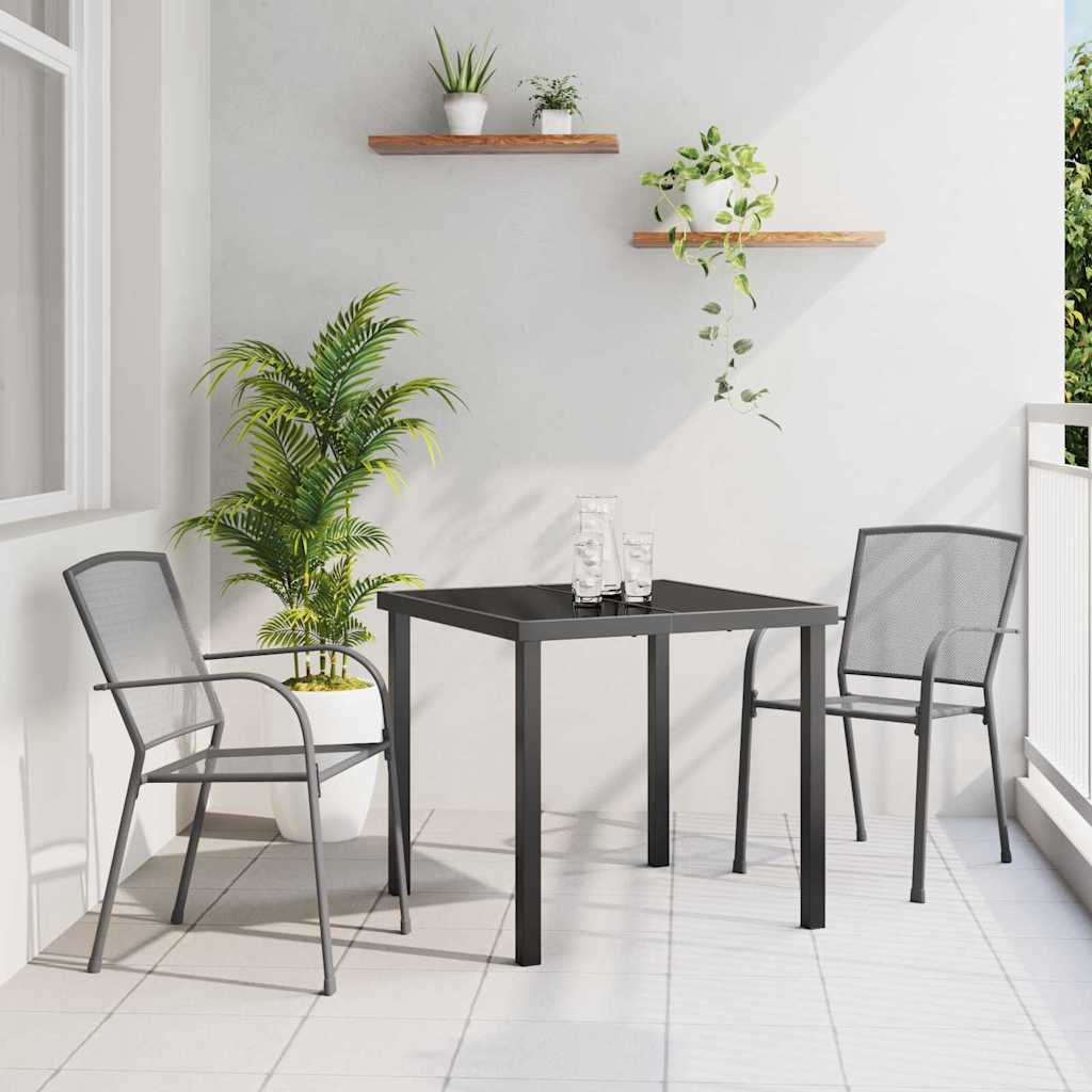Garden Dining Set 3 pcs Anthracite Steel