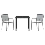 Garden Dining Set 3 pcs Anthracite Steel