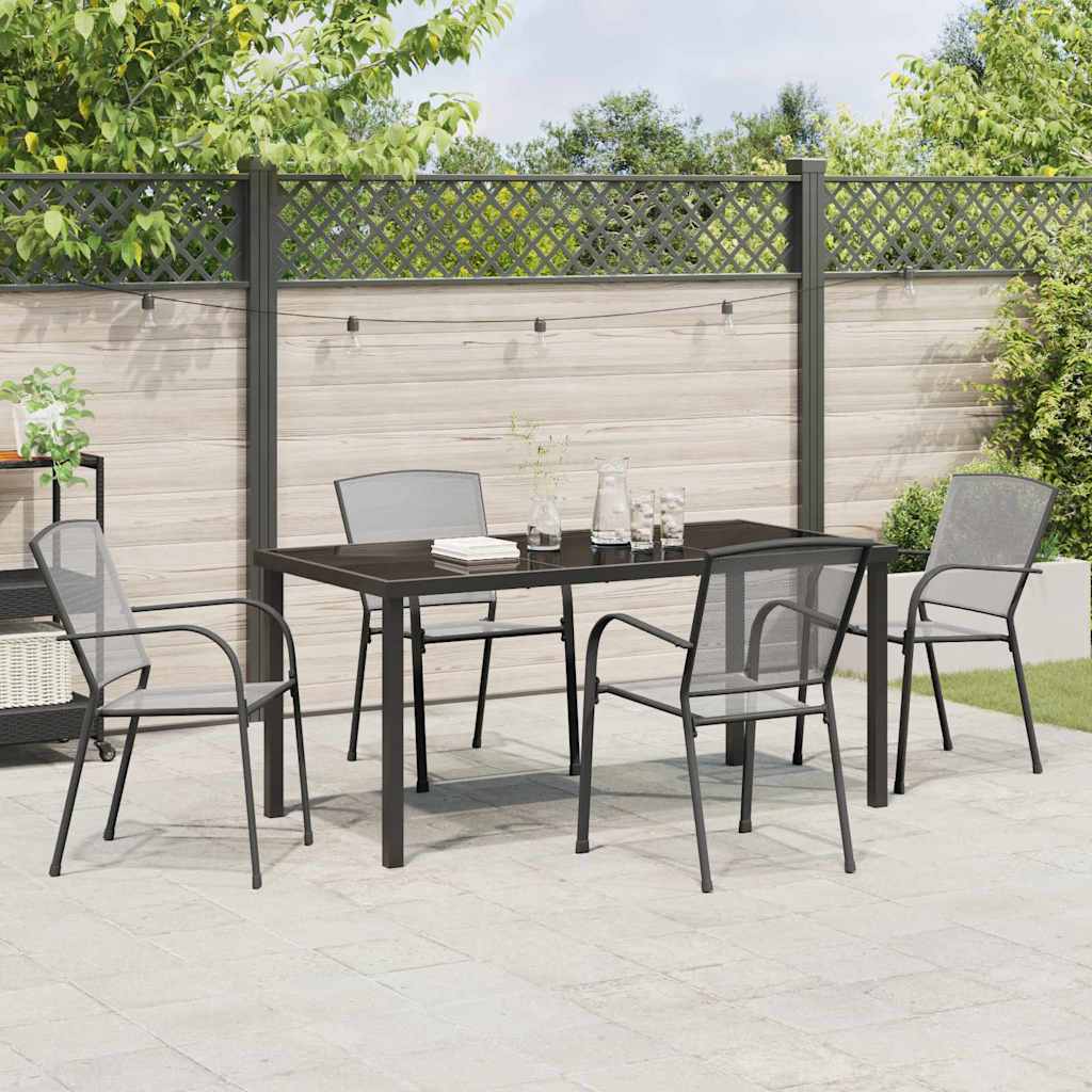 Garden Dining Set 5 pcs Anthracite Steel