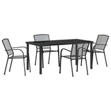 Garden Dining Set 5 pcs Anthracite Steel