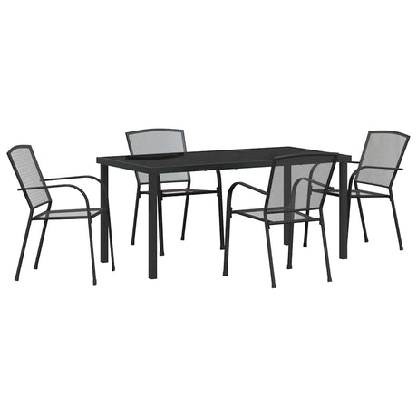 Garden Dining Set 5 pcs Anthracite Steel