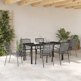 Garden Dining Set 7 pcs Anthracite Steel