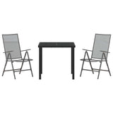 Garden Dining Set Folding 3 pcs Anthracite Steel