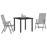 Garden Dining Set Folding 3 pcs Anthracite Steel