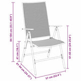 Garden Dining Set Folding 3 pcs Anthracite Steel
