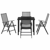 Garden Dining Set Folding 5 pcs Anthracite Steel