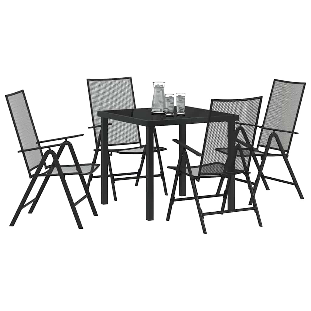 Garden Dining Set Folding 5 pcs Anthracite Steel