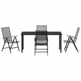 Garden Dining Set Folding 5 pcs Anthracite Steel