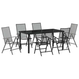 Garden Dining Set Folding 7 pcs Anthracite Steel