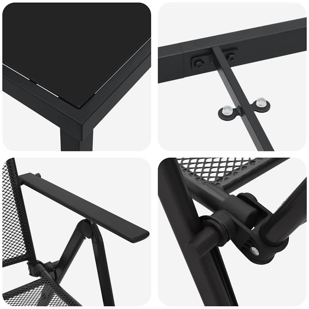 Garden Dining Set 7 pcs Anthracite Powder-Coated Steel