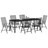 Garden Dining Set 7 pcs Anthracite Powder-Coated Steel