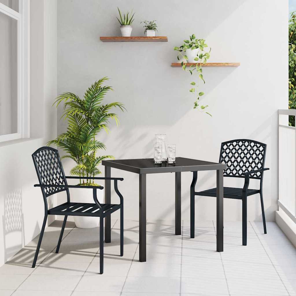 Garden Dining Set 3 pcs Anthracite Steel