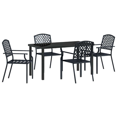 Garden Dining Set 5 pcs Anthracite Steel