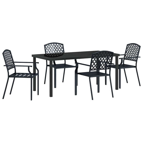 Garden Dining Set 5 pcs Anthracite Steel