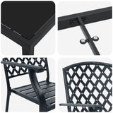 Garden Dining Set 7 pcs Anthracite Steel
