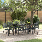 Garden Dining Set 9 pcs Anthracite Powder-Coated Steel