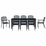 Garden Dining Set 9 pcs Anthracite Powder-Coated Steel