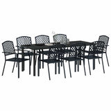 Garden Dining Set 9 pcs Anthracite Powder-Coated Steel