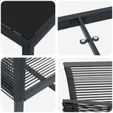 Garden Dining Set 5 pcs Black Poly rattan