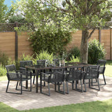 Garden Dining Set 9 pcs Black Powder-Coated Steel