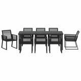 Garden Dining Set 9 pcs Black Powder-Coated Steel